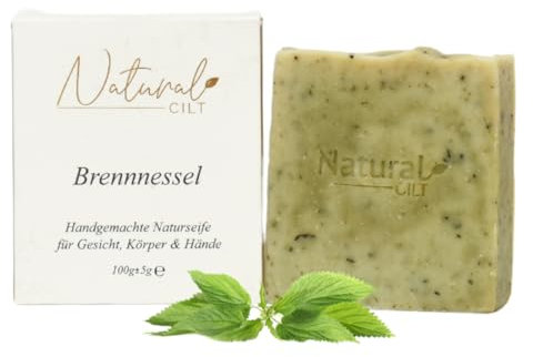 Natural Cilt Brennnessel Seife - 100% Naturseife - ohne bedenkliche Inhaltsstoffe - Zertifiziert - Handgemacht - Duschseife für alle Hauttypen - Duschgel - Naturkosmetik
