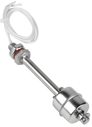 EXLECO Interrupteur à flotteur en acier inoxydable - 100 mm - Capteur de niveau d'eau vertical M10 - Régulateur de niveau d'eau 0 ~ 230 V - Capteur de niveau de liquide pour pompe à eau, piscine,