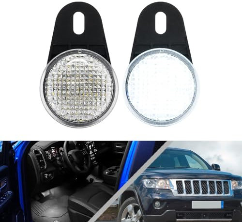Nslumo 2 Stück LED Innenleuchte Fußraum Kofferraum Einstieg für Jeep Wrangler Cherokee Grand Cherokee Commander für Dodg.e Nitro WEISS Fußraumbeleuchtung