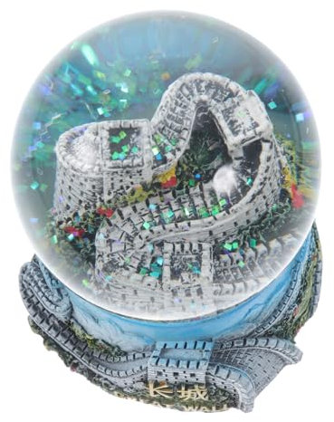 MAGICLULU 1 Pc Bola De Cristal De La Gran Muralla Globo De Nieve Claro Decoraciones De Invierno Adornos Artesanales Globo De Nieve De Cristal Modelo Resina Sintética Medio Viajar