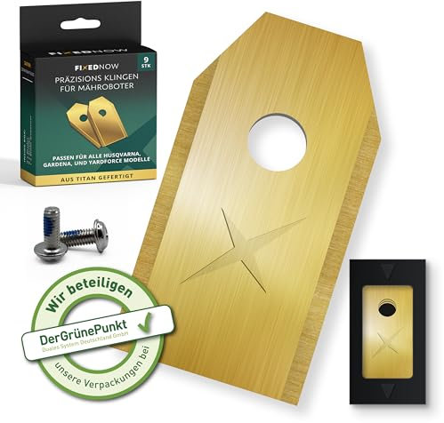 FixedNow Titan automower messer Set [9st] Kompatibel mit Husqvarna Automower, Gardena, Yardforce, Ferrex, Mc Chulloch Modelle Ultrascharfe, Ersatzklingen Rasenroboter Messerset, Ersatzteile