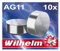 10 x AG11 Wilhelm LR721 LR58 362 1,5V Batterie Knopfzelle Knopfbatterie Alkaline 7,85 x 2,1 mm