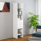 THOYTOUI Bücherregal, Stehregal Mehrzweckregal Vitrinenschrank Bücherschrank Geeignet für Wohnstube Badezimmer Abstellraum Balkon Weiß 40x35x180 cm Holzwerkstoff