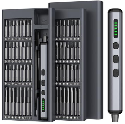 TanSon Mini Electric Screwdriver 3.7V, 72-in-1 Magnetic Bits, Cordless, Rechargeable, Precision Torx Screwdriver Set for Electronics Repair