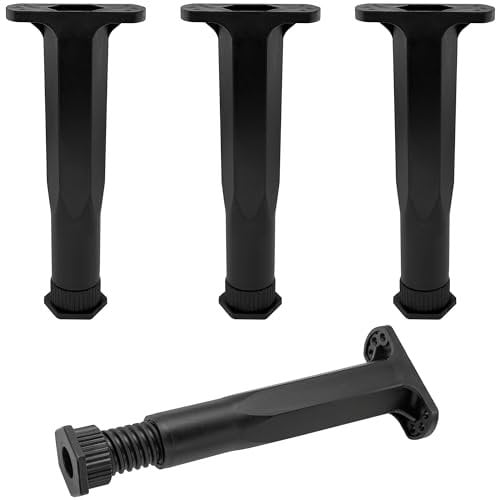 DDHOMIN 4 PCS Adjustable Plastic Support Legs for Bed Frames, Sofa, Furnitures and Tables (195mm-375mm)