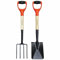 BOLTWORK Schaufel & Gartengabel-Set, Mikro, 76 cm lang, zum Graben von Erde, gehärtete Gabelköpfe, Klingen, Holzschaft, PVC-Griff, 1 % des Verkaufswerts, wird an Kinderkrankenhaus gespendet