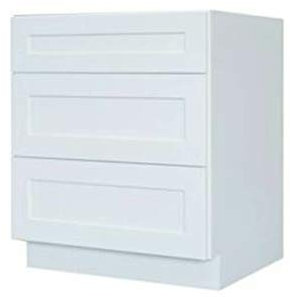 White 12 inch Kitchen Bathroom Vanity Shaker Cabinet Door Base Wall Birch Solid Wood Hardwood Plywood 12 Wide x 34 1/2 High x 24 Deep of Set