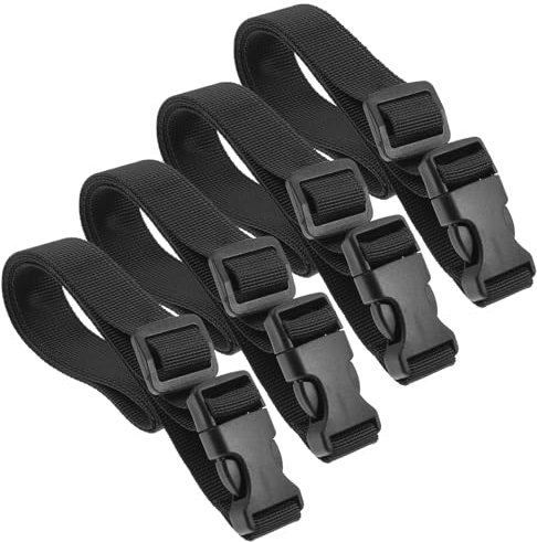 Oruola 4 cinghie di estensione per marsupio, cinghie per sacco a pelo, cinghie con fibbia a sgancio rapido, cinghie per allenamento all'aperto e viaggi (nero, 2 cm W-100 cm L)