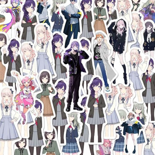 Projects Sekais Aufkleber, 100 Pcs Sekais Rui Figur Vinyl Wasserdichte DIY Stickers Für Wasserflasche Scrapbook Skateboard, Game Anime Colorful Sekais Rui Project Merch