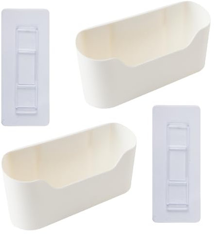 2 unidades de cajas de almacenamiento para armarios de cocina para puerta, caja de almacenamiento montada en la pared, caja de almacenamiento para puerta de baño, armario de cocina, autoadhesivo,