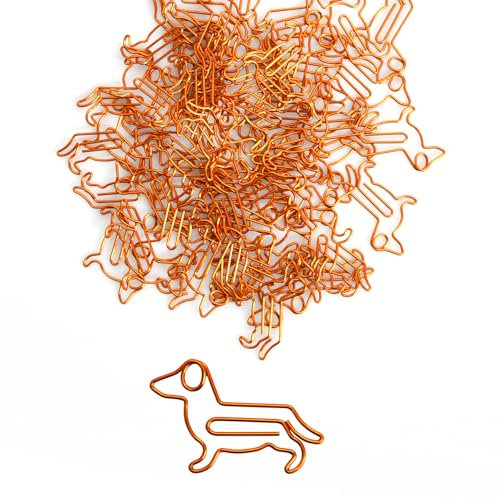 60 Stück Büroklammern Orange, Metall Büroklammern für Büro, Schule und Notizbuch, Süße Bürobedarf