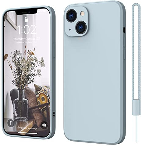 ElestBela für iPhone 13 Hülle Silikon Case, Handyhülle für iPhone 13 Ultra Dünn Slim mit Microfiber, Kratzfeste Schutzhülle Hülle Mint Blau