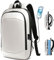 HEROIC KNIGHT Zaino Uomo Zaino per Laptop Computer PC Portatili da 15.6 Pollici con Porta USB Impermeabile Ultraleggero Lavoro Uffico Università Scuola Viaggio Business (Bianco)