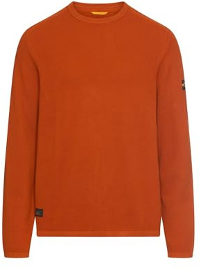 camel active Herren Pullover aus Reiner Baumwolle | Einfarbiger Basic Pullover mit elastischem Saum und lockeren, gerippten Ärmelabschlüssen aus Baumwolle im Regular Fit