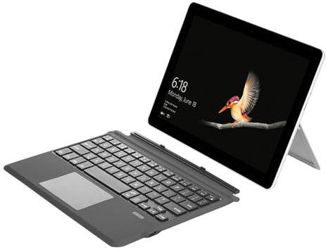 XUMIUZIY Wireless Keyboard for Surface Go 3/2/1, Ultra Slim Portable Bluetooth Wireless Keyboard with Touchpad, Detachable Keyboard Backlit with PU Leather (With Colorful Backlit(450mAh