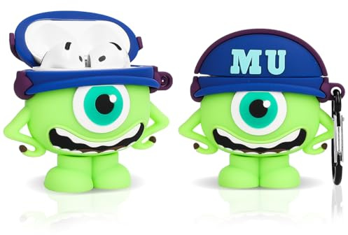 Hülle für AirPods 4th Erzeugung Ohrhörer(2024), XMBYGY Silikon Niedlich Cartoon Aufladung Stoßfeste schützende Kopfhörer Abdeckung mit Schlüsselbund für AirPods 4 Drahtlose Ohrhörer