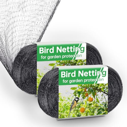 Filet Anti Oiseaux 4X10m, 2 Pcs Filet de Jardin, Filet de Protection, Filet Anti Pigeon, Protèger Les Plantes, Les Fruits, Les légumes, Maille Fines de 2 x 2 cm, Noir