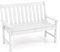 GOPLUS Gartenbank wetterfest, 2 Sitzer Parkbank Kunststoff, Sitzbank Outdoor bis 320kg belastbar, Terrassenbank mit hohe Rücklehne & Armlehne, Sitzbank Garten Balkon Terrasse, 132x65x91cm (Weiß)