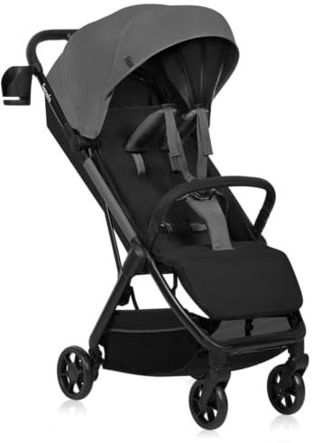 Lionelo Julie Air Buggy bis zu 22 kg von 6 m bis 4 Jahre Für Flugzeug Schwenkräder 360° Federung Einhand-Faltmechanismus Rückenlehnenverstellung Verdeck LSF50+, Leichtgewicht