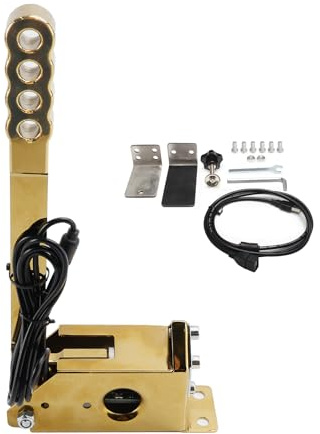 Bruce & Shark USB Handbremse für Sim Racing PC 64Bit mit Hall Sensor Kompatibel mit Logitech G25 G27 G29 T300 T500 Fanatec Assetto Corsa Dirt Rally Drift Rennspiele (golden)