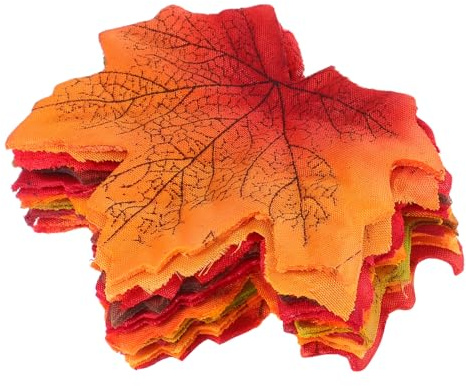 VICASKY Künstliche Ahornblätter 100 Stück Herbstlaub Mix für Tischdeko Party Thanksgiving Basteln