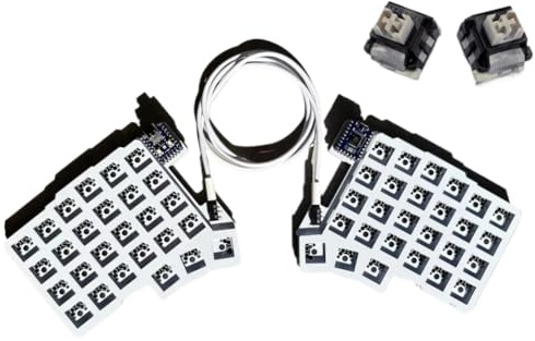 VmugDVoqb Split Keyboard Wired Hot Swap Support QMK VIAL Ergonomics RP2040zero Customized PC Gamer Accessories(Gray wood Switch kit)