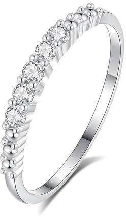 9K/14K/18K Weißgold/Platin 950 Damen Ringe, Verlobungsring Diamant Weiß