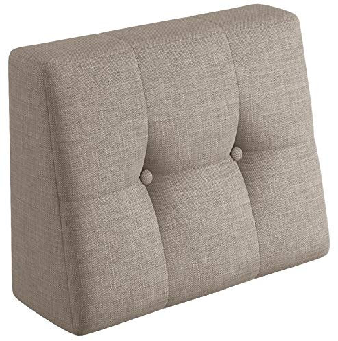 sunnypillow Palettenkissen für Gartenmöbel - Rückenkissen 60x40x20/10cm - Rückenpolster für Bett und Sofa - Palettenpolster für Palettenmöbel - Gesteppte Kissen mit Knöpfen - Rückenlehne Beige