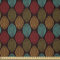 ABAKUHAUS Erdfarben Microfaser Stoff als Meterware, Eastern Native Art, Deko Basteln Polsterstoff Textilien, 2M (230x200cm), Braun Rot Teal