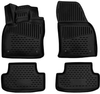 OMAC Gummimatten Fußmatten für Audi Q2 2017-2025 TPE Automatten Schwarz 4X
