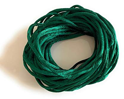 Angel Malone 10 Mtrs. X 2mm Premium Quality Kumihimo Rattail Satin Cord Jewellery Making - UK Seller (Dark Green)