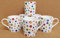 Juego de 6 tazas con efecto pintado de lunares, multicolor de porcelana fina, 275 ml, decoradas a mano