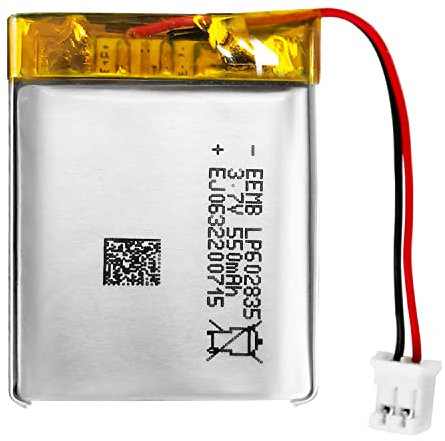 EEMB Lithium Polymer battery 3.7V 550mAh 602835 Lipo Rechargeable Battery Pack with wire JST Connector-confirm device & connector polarity before purchase