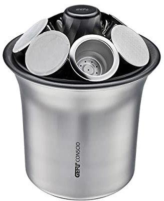 GEFU Conscio Kaffeesatz Schwarz/Silber 12.1 x 12.1 x 14.3 cm