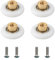 UFURMATE Rodillo de puerta de ducha, 4 poleas de cobre para puerta de baño, corredores de puerta de ducha, ruedas correderas de vidrio curvadas para puertas de baño piezas de repuesto (diámetro 19mm)
