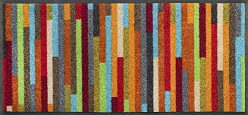 wash+dry Fußmatte, Mikado Stripes 35x75cm, innen, waschbar, bunt