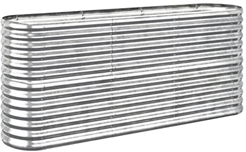 vidaXL Hochbeet Verzinkter Stahl 152x40x68 cm Silbern