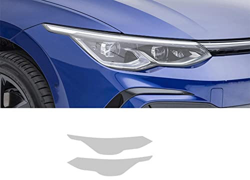 WMGoods 2 Stück Auto Scheinwerfer Tönung Rauchte Schwarze Schutzfolie Transparente TPU Aufkleber, für VW Golf 8 MK8 R Line GTI 2020 2021