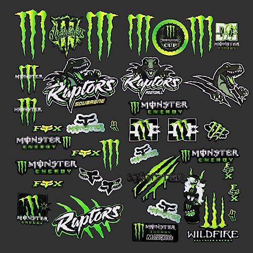 2 Blatt Dinosaurier Pfote Aufkleber,Motorrad Helm Aufkleber,Motocross Aufkleber,Sponsoren Aufkleber,Dinosaurier und Pfote Sticker für Helme,Motorräder,Skateboards,Dirtbikes