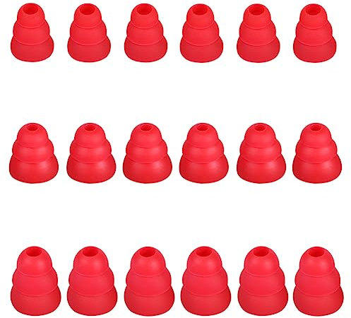 SNHTLS 9 Pairs Triple Flange Earbud Tips Earbud Tips Replacement Earbud Tips Earbud Replacement Tips Ear Covers Fit for Inside Diameter 3.8-5.5mm in-Ear Earphones Earbuds Headphone Ear Tips S/M/L red