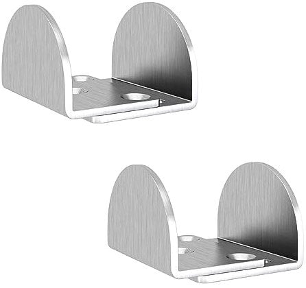 JUBEST Sliding Barn Door Floor Guide, Floor Mounted Bottom Guide, U Shape, Stainless Steel, for Door Thick 1-7/16 - 1-13/16, 2 Pack