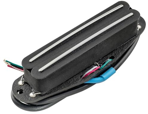 Musiclily Pro ST-DPMA Alnico 5 Rail Blade Micro Humbucker Format Simple Bobinage Pickup 9,2K pour Guitare électrique Style Strat, Corps Noir Rail Chromé
