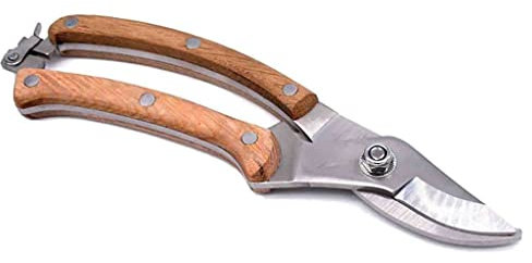 WolFum Gartenschere mit Holzgriff, Gartenschere, Gartenschere, Multifunktionsschere, Gartenarbeit, WolFum