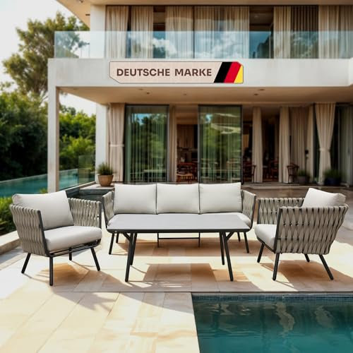 Gardissimo Rope Lounge Set Reana Taupe, Aluminium, wetterfest