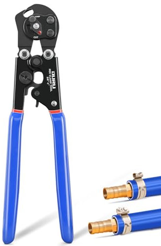 OURU 2-in-1 Pex Crimpzange Zange Cinch und Remove Combo Funktion Professionelle Pex Crimper Langgriff Pex Pinch Tool Pex Rohr Crimp Tool für 3/8 Zoll bis 2,5 cm Edelstahlklemmen