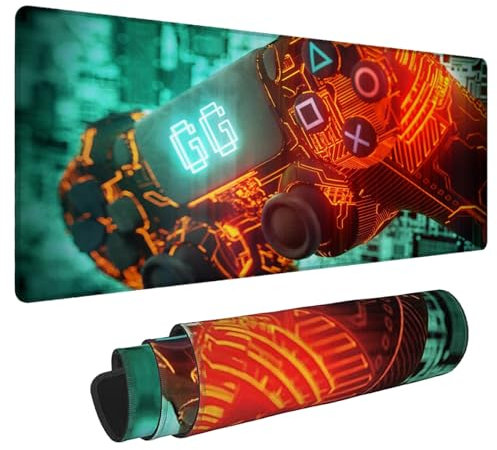 XHLWZR Tappetino Mouse XXL Gaming 800 x 400, Tappetino Mouse XXL Personalizzato, Gioco con Maniglia Stampata con GG, Tappetino per Mouse Grande, per Giochi per Rilassarsi, Decorazione Tavolo