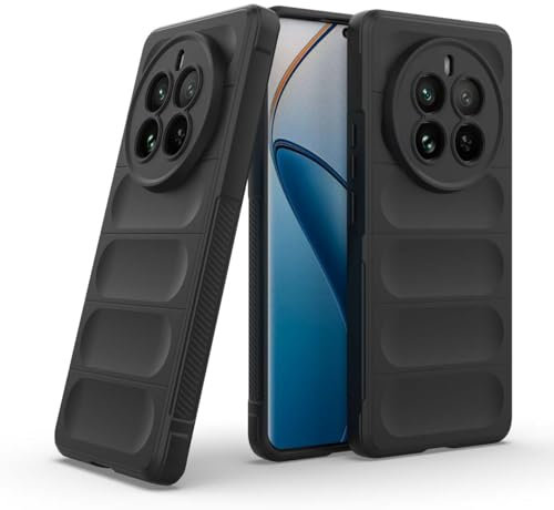 GOKEN Funda para Realme 12 Pro Plus (Pro+)/ Realme 12 Pro 5G, Carcasa en Silicona Suave Antigolpes con Agarre Lateral Antideslizante y Diseño Elegante Monocolor, Cover Case -Negro