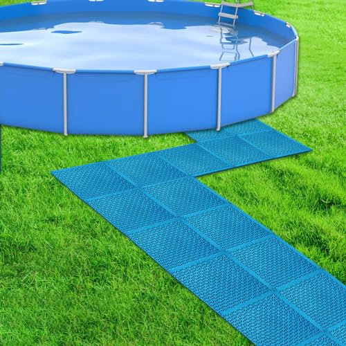 CIEOVO 20 tappetini protettivi per pavimento della piscina, 25,4 x 25,4 cm, antiscivolo, impermeabili, tappetini per drenaggio, piscine, vialetti, balconi, per proteggere piscine, spa, prati