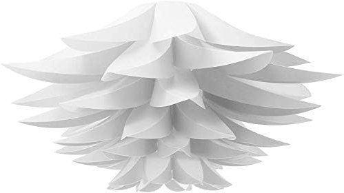 Pendant Lamp Shade,Lotus Flower Lamp Shade,Jigsaw Puzzle Lamp Shade,Hanging Lamp Shade,for Home Decoration (White)