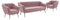 MEBLINI Mini Sofa Set 3-1-1 für Wohnzimmer - Mini Lounge für fünf Personen - Küchensofa - Sofa Klein - Sitzgarnitur - Polstergarnitur - Sofagarnituren - GISELA - 3+1+1 - Rosa Samt
